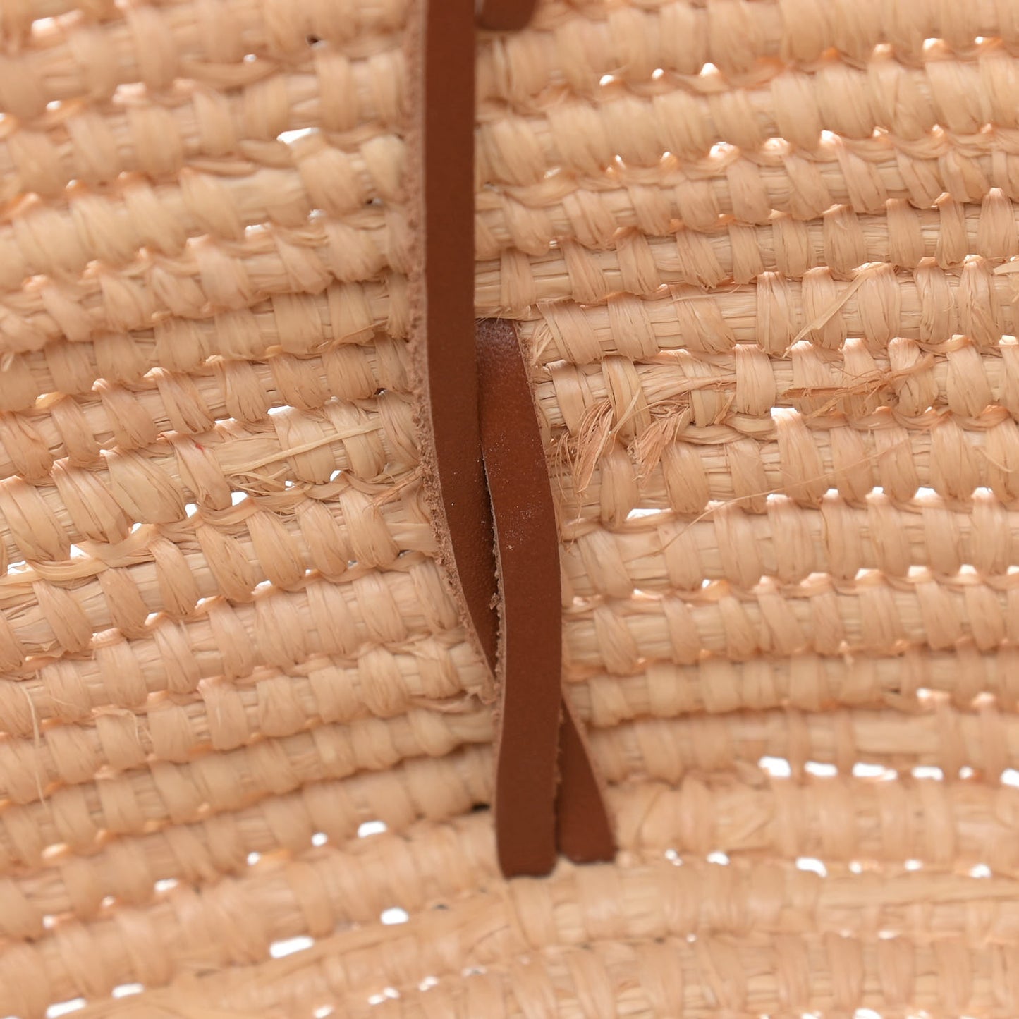 Paglia Vitello Woven Braided Basket Tote Naturale Cognac