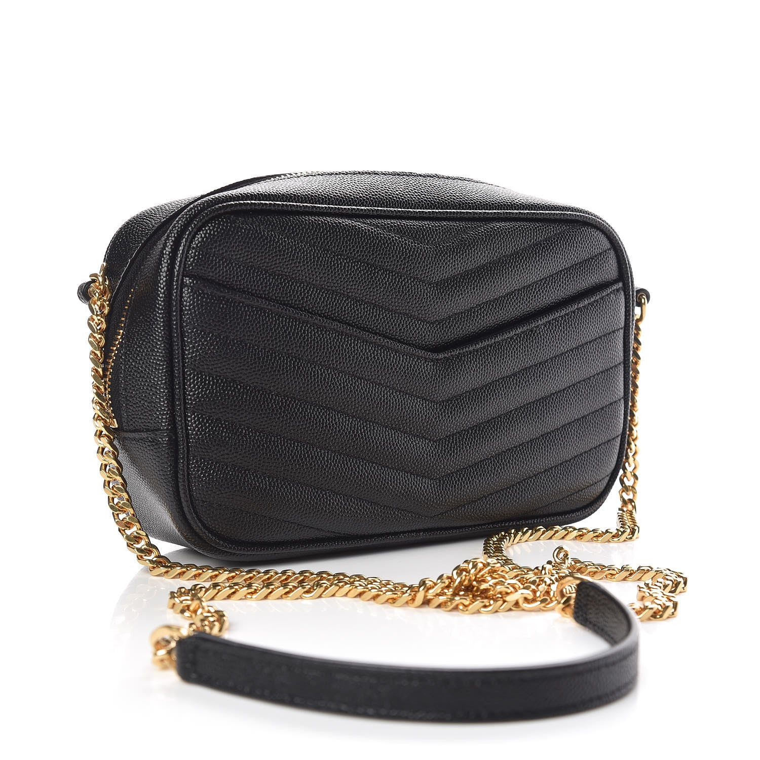 Saint Laurent Grain De Poudre Matelasse Monogram Mini Lou Camera Bag Black 3 of 10