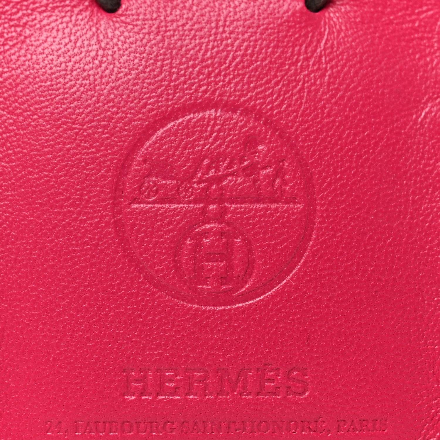 Hermes Milo Lambskin Swift Shopping Bag Charm Rose Mexico 3 of 4