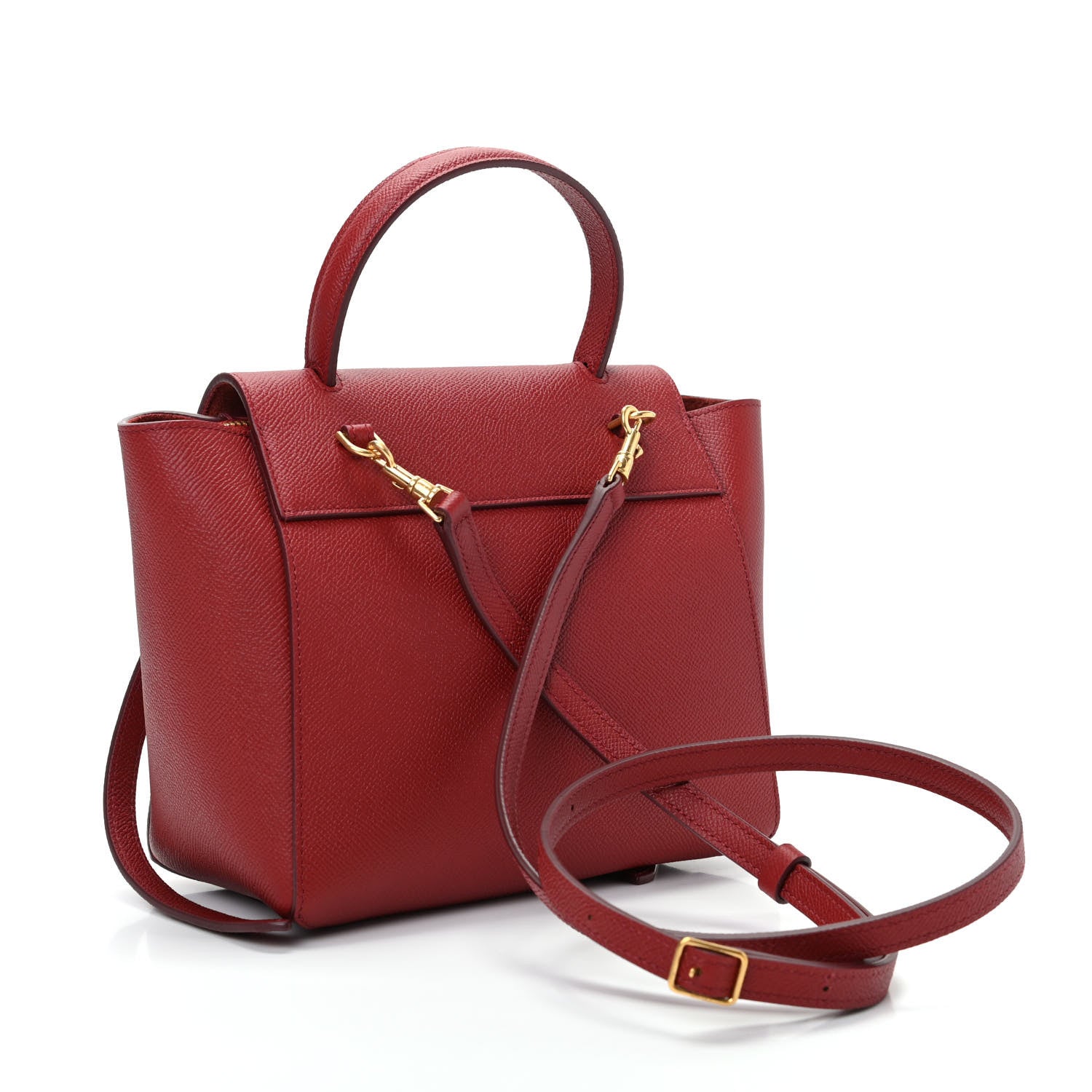 Celine Grained Calfskin Nano Belt Bag Ruby 3 of 11