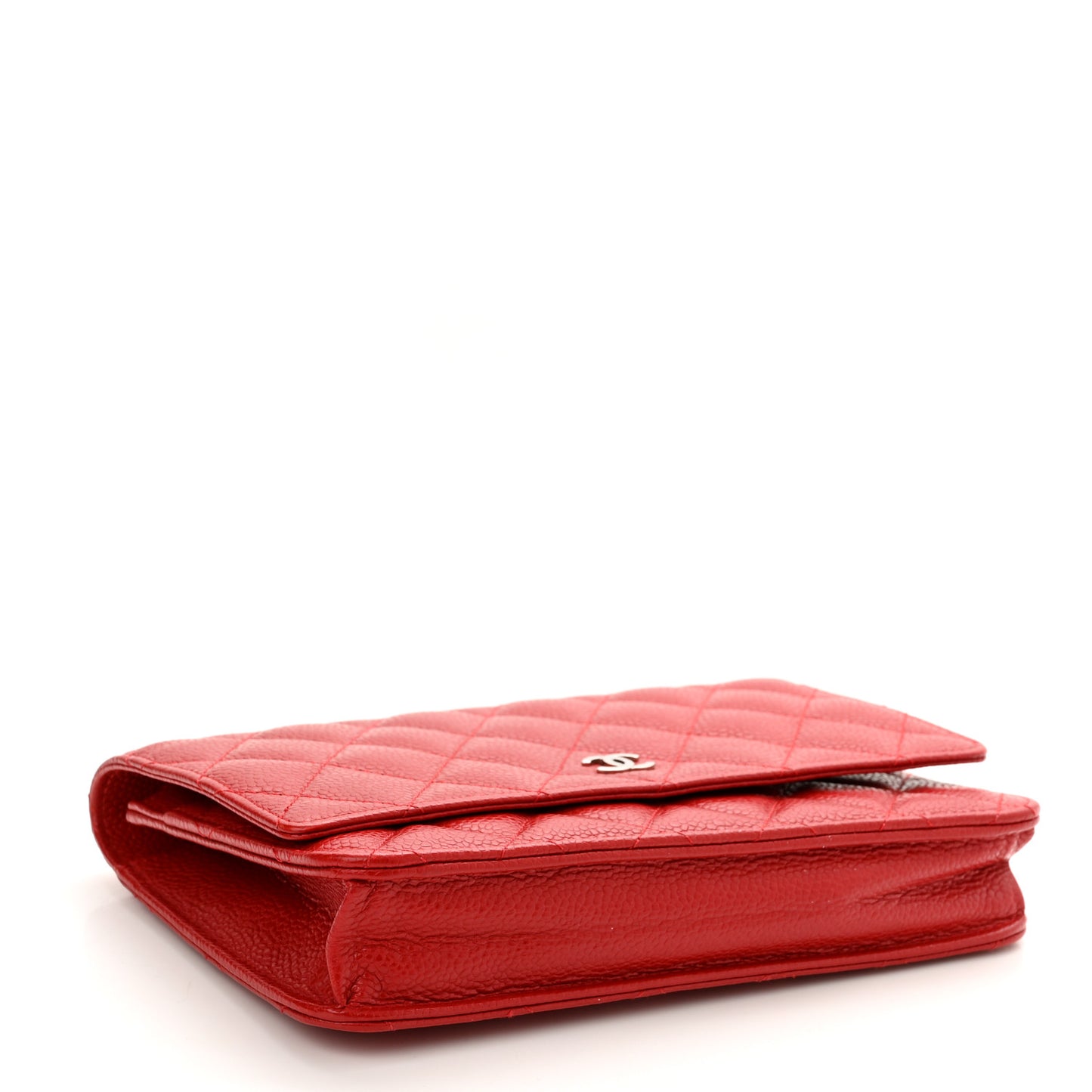 Caviar Quilted Wallet On Chain WOC Dark Red