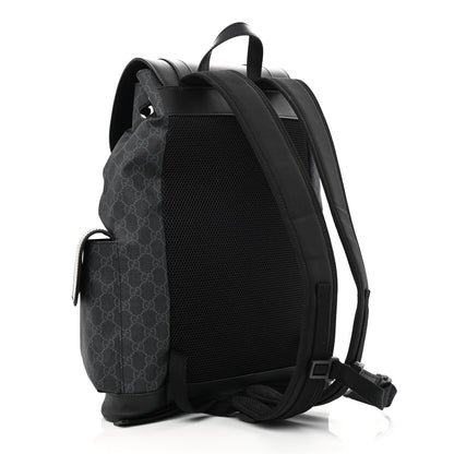 Gucci Soft GG Supreme Monogram Appia Calfskin Web Double Buckle Backpack Black 3 of 10