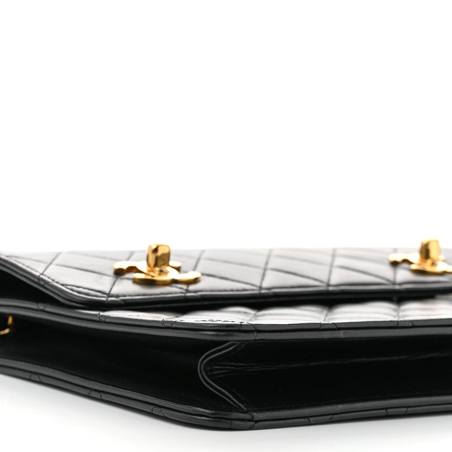 Lambskin Quilted Briefcase Satchel Black