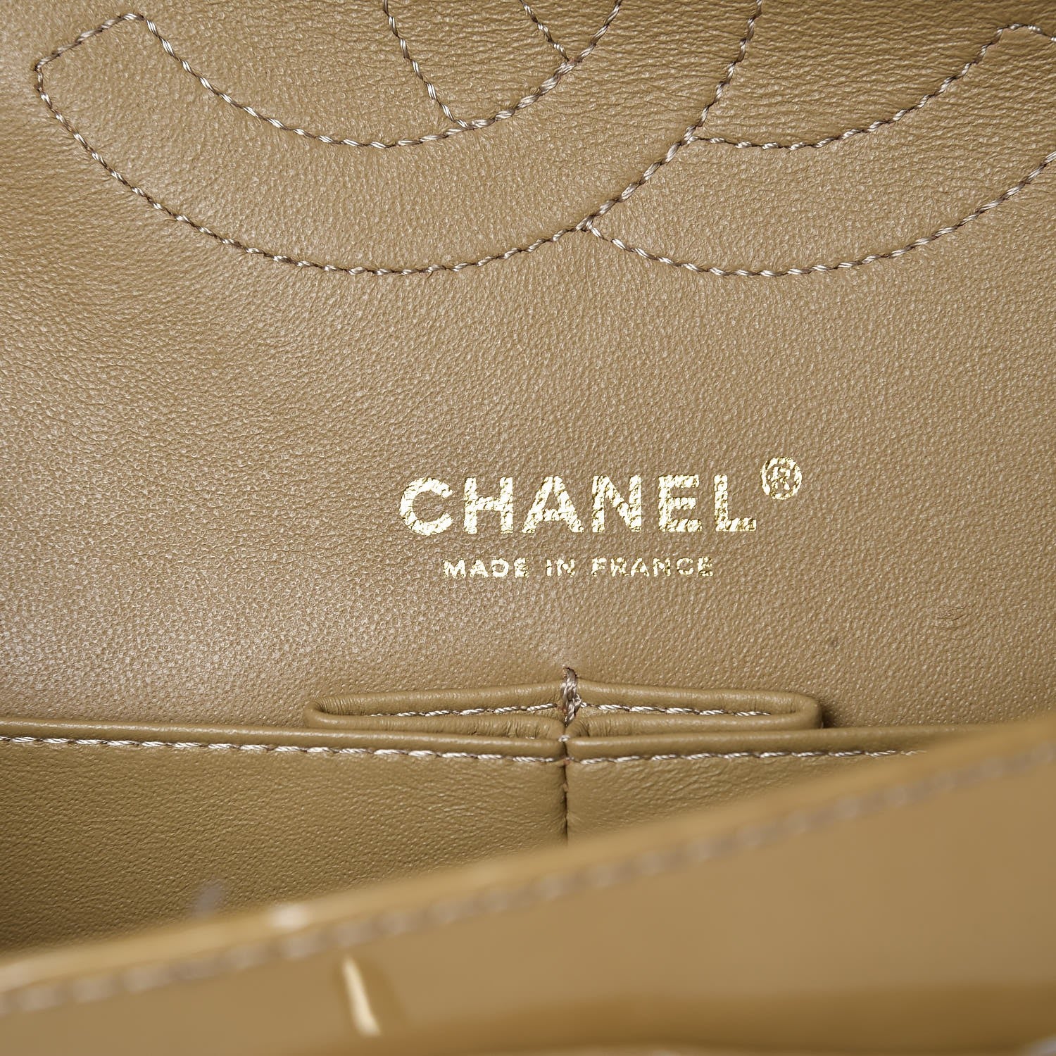 Chanel Patent Quilted Medium Double Flap Beige 6 of 13