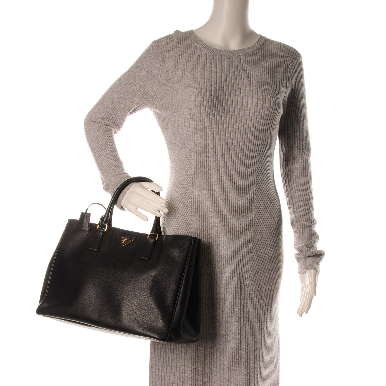Prada Saffiano Lux Large Tote Nero Black 2 of 9