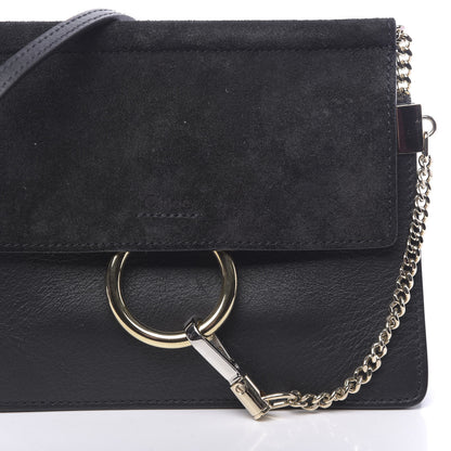 Chloe Calfskin Suede Mini Chain Faye Shoulder Bag Black 9 of 9