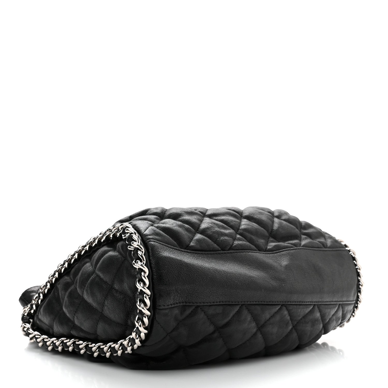 Chanel Washed Lambskin Chain Around Hobo Black 3 of 9