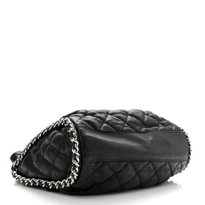 Chanel Washed Lambskin Chain Around Hobo Black 3 of 9