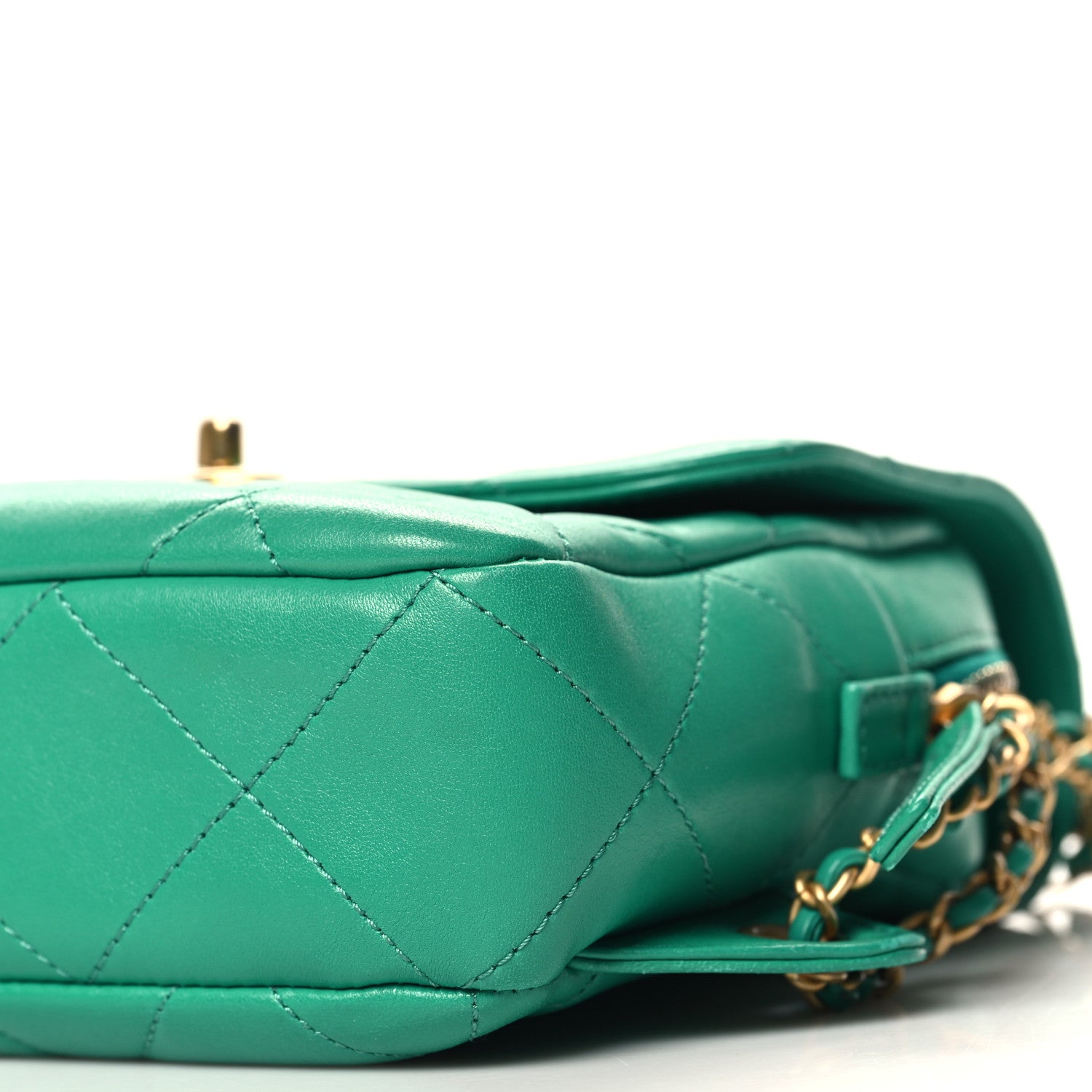 Chanel Lambskin Quilted Chain CC Backpack Green 10 of 10