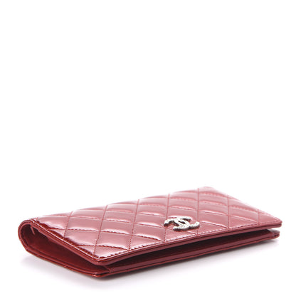 Chanel Patent Quilted Brilliant Yen Wallet Red 4 of 10
