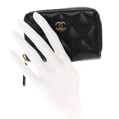 Chanel Caviar Quilted Zip Coin Purse Black 3 of 7