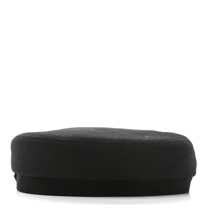 Hermes Cashmere Swift Womens Deauville Cap 58 Black 6 of 9