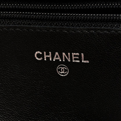 Chanel Lambskin Quilted Wallet On Chain WOC Black 5 of 10