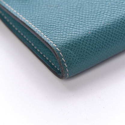 Hermes Epsom Kelly Longue Wallet Blue Jean 23 of 26
