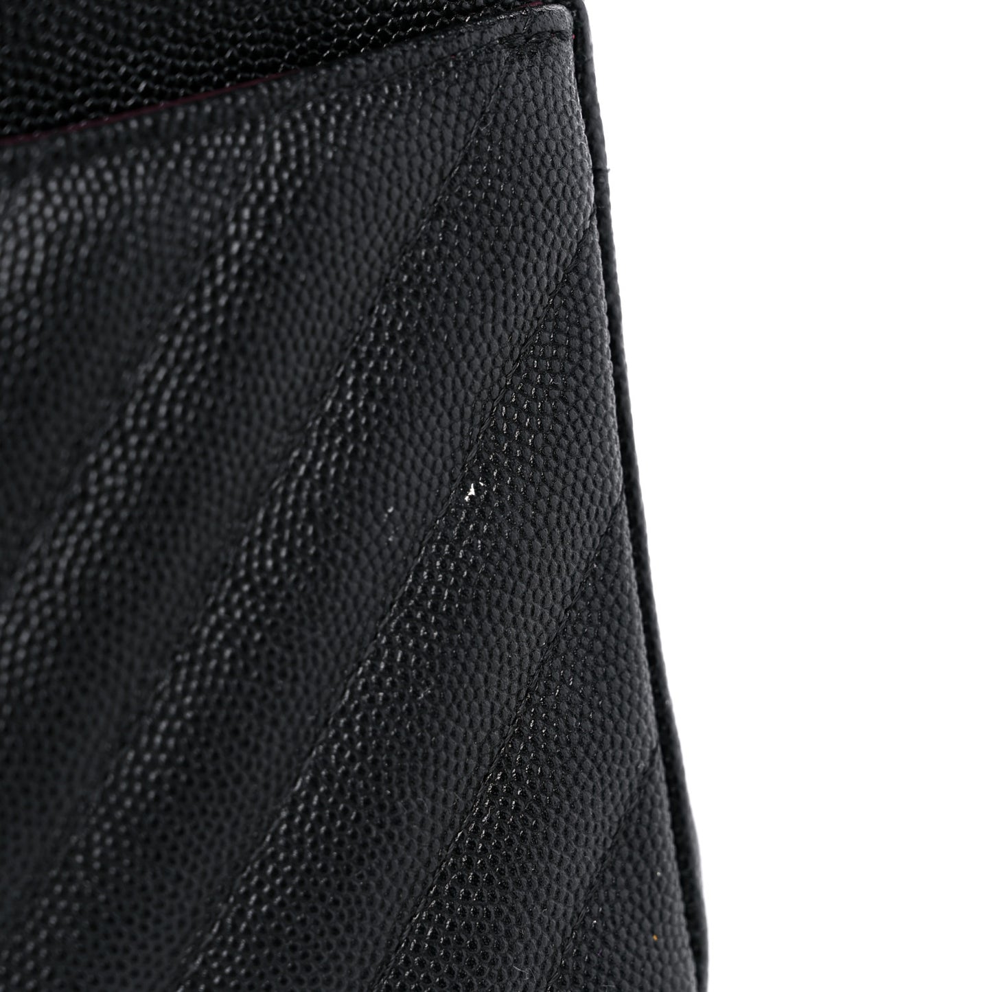 Caviar Chevron Quilted Medium Double Flap Black