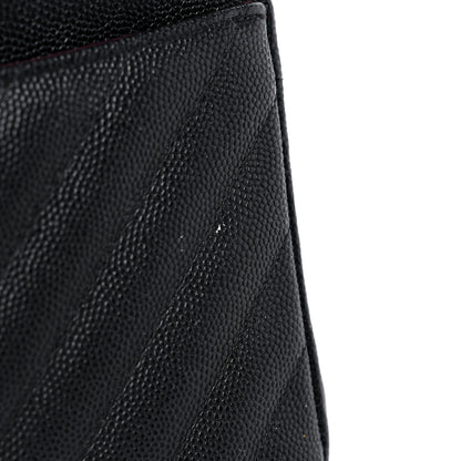 Chanel Caviar Chevron Quilted Medium Double Flap Black 11 of 12