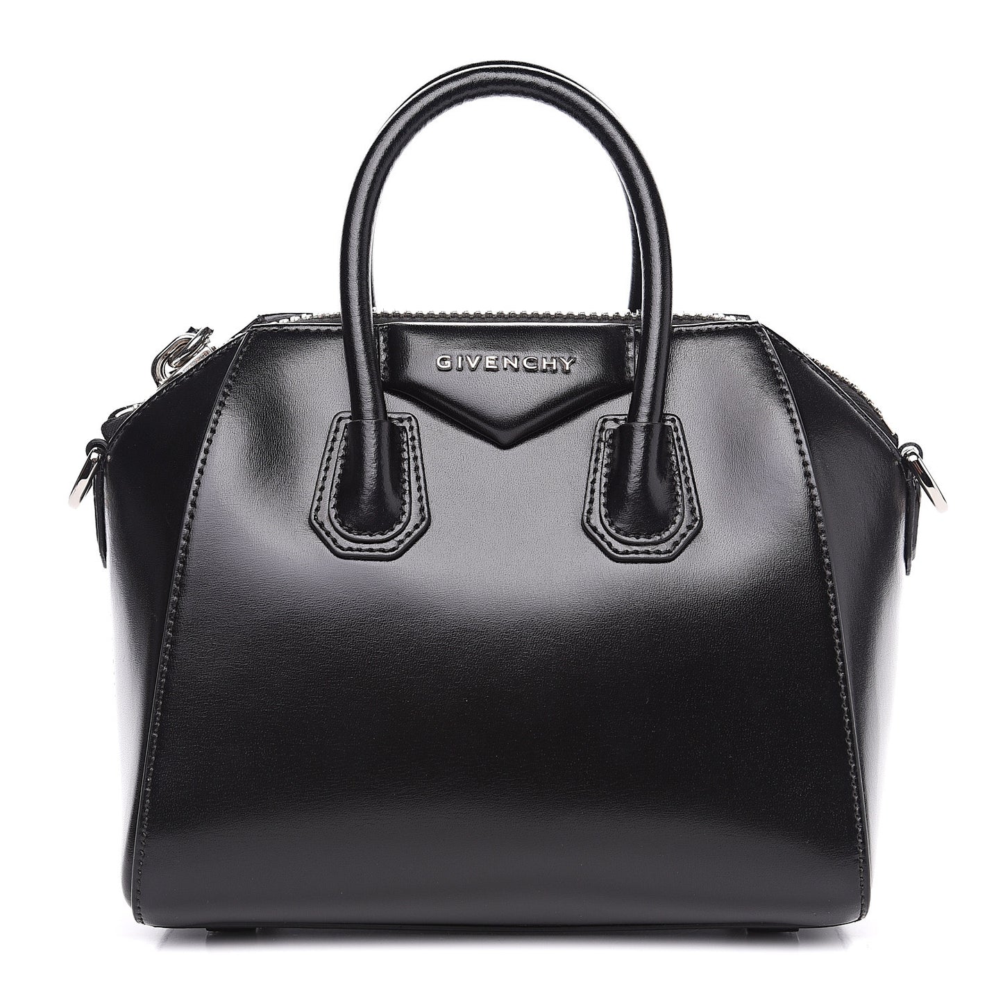 Shiny Lord Calfskin Mini Antigona Black