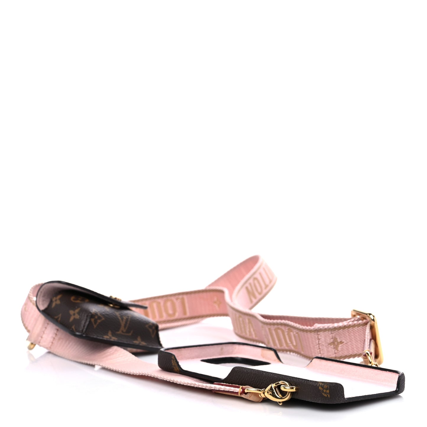 Monogram Bumper On Strap iPhone 13 Shoulder Strap Creme Pink
