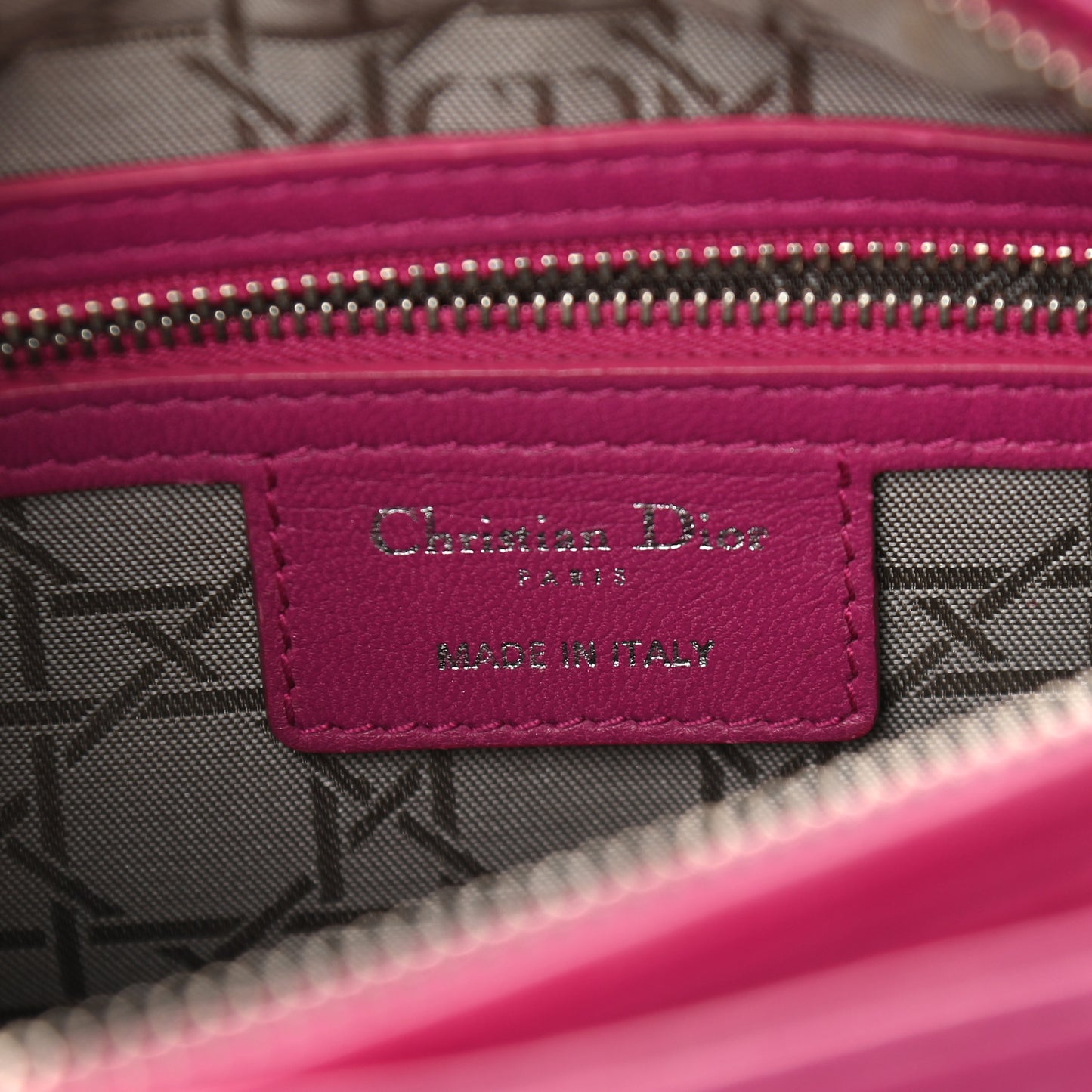 Lambskin Cannage Medium Lady Dior Fuchsia