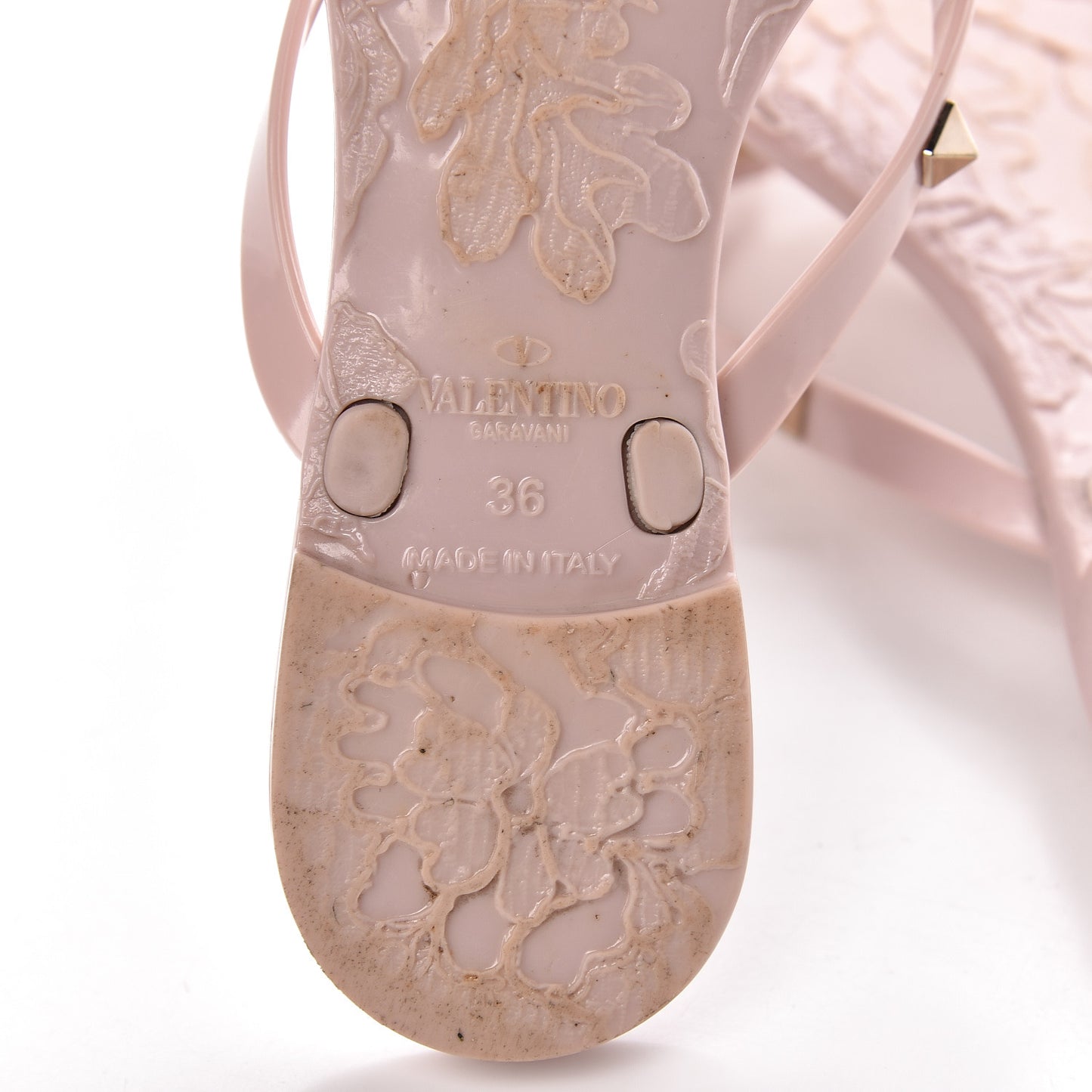 PVC Jelly Rockstud Bow Thong Sandals Water Rose