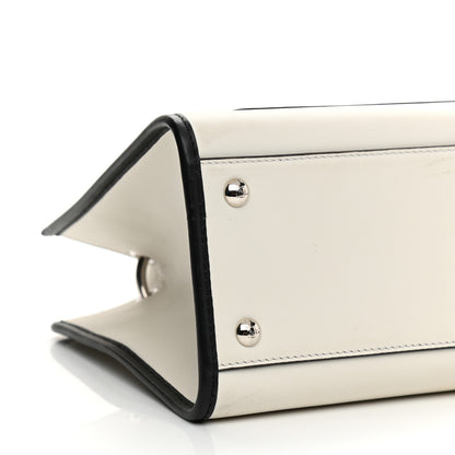 Fendi Vitello Century Opaco F is Fendi Bi-Color Small Runaway Satchel White Ice Black 9 of 15