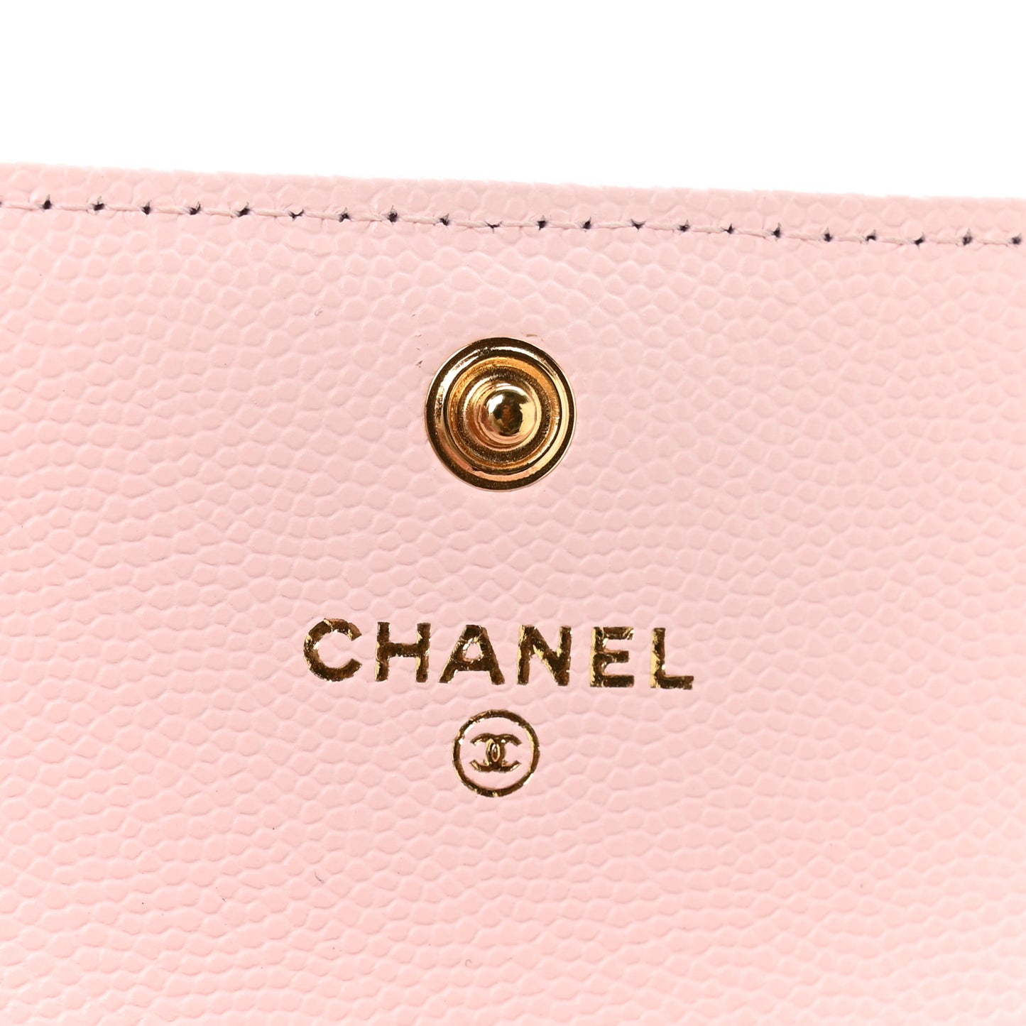 Caviar Quilted Flap Card Holder Wallet Light Pink