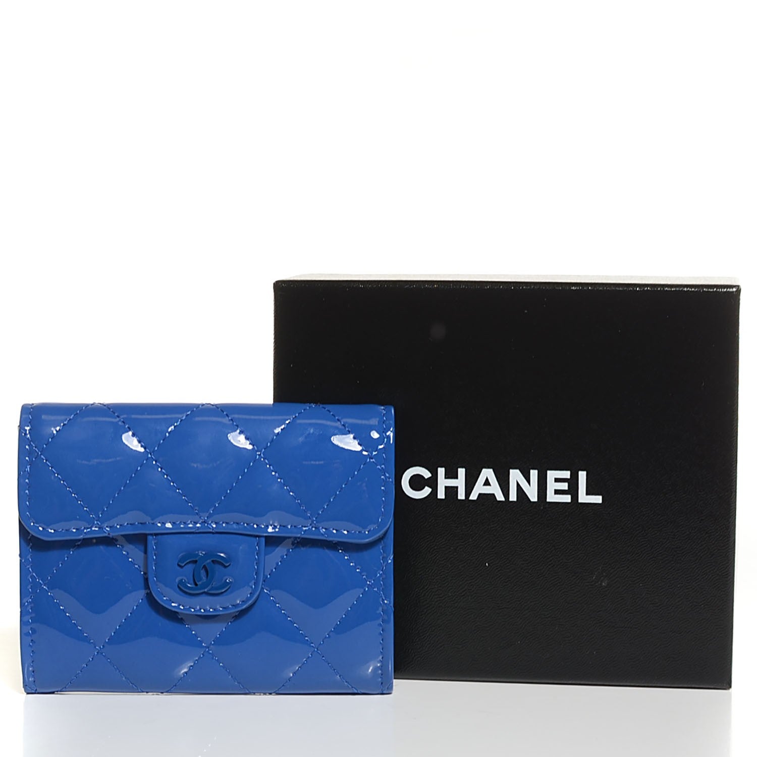 Chanel Patent Quilted Coin Purse Dark Blue 4 of 8