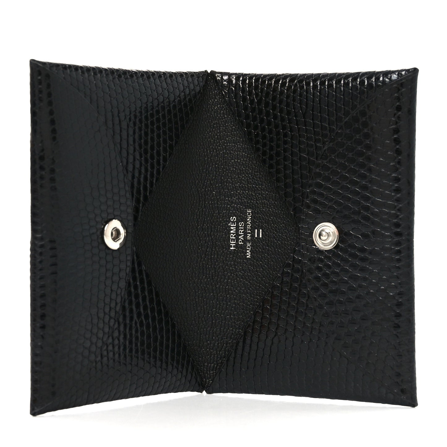 Lizard Calvi Card Case Black