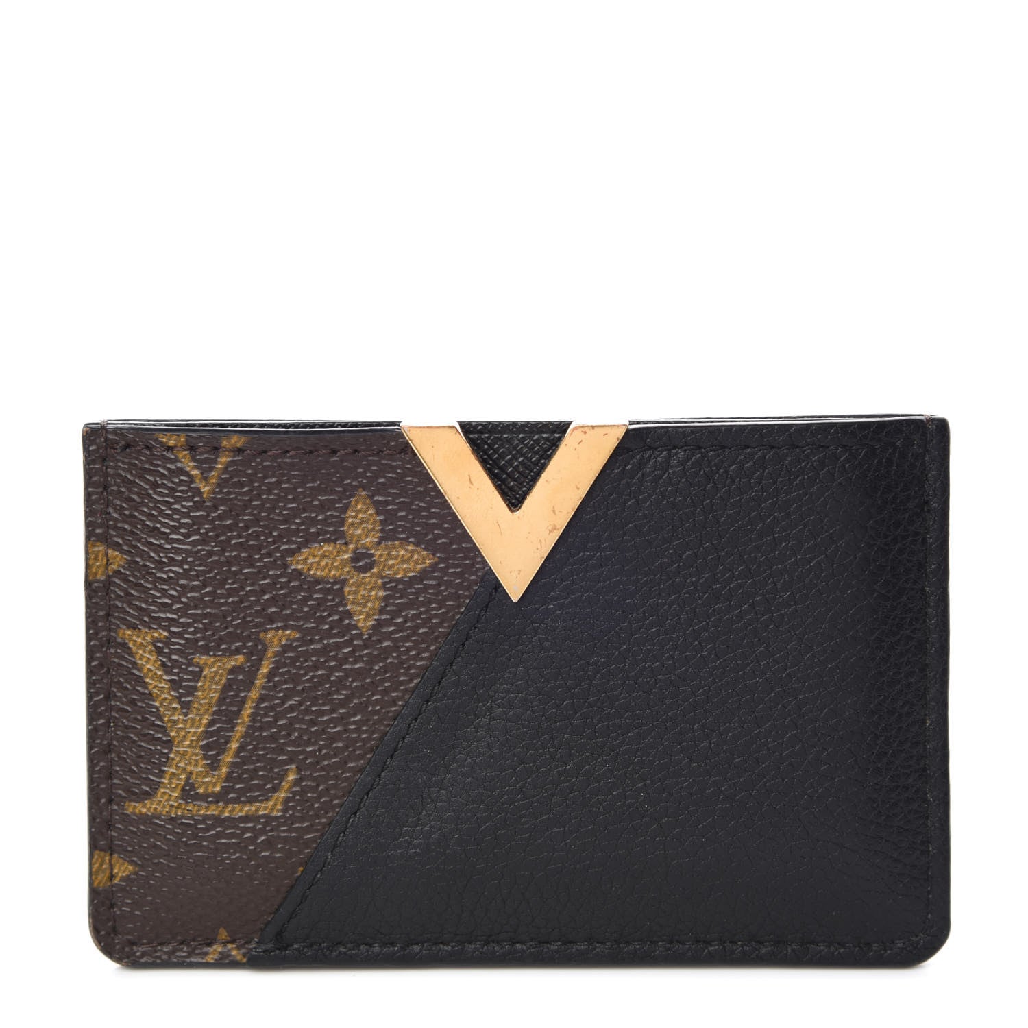 Louis Vuitton Monogram Calfskin Kimono Card Holder Black 1 of 8