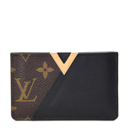 Louis Vuitton Monogram Calfskin Kimono Card Holder Black 1 of 8