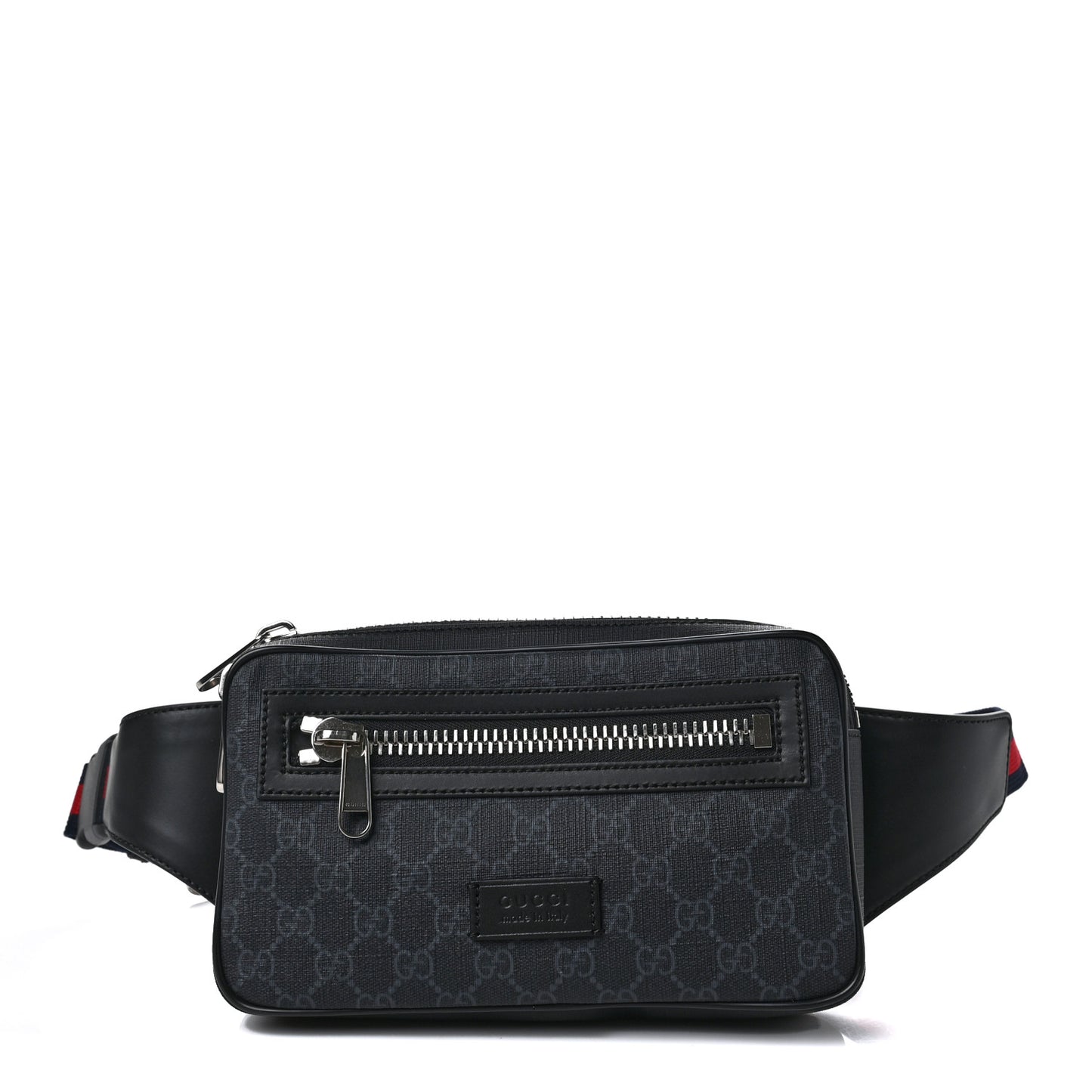 Soft GG Supreme Monogram Web Belt Bag Black Grey