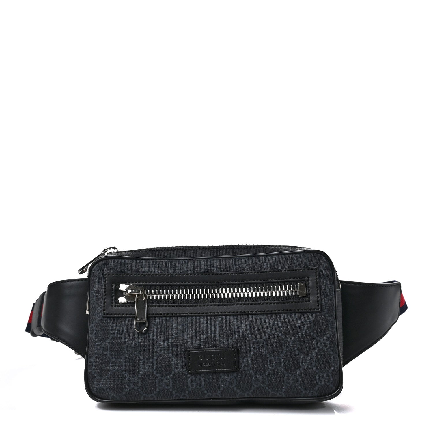 Gucci Soft GG Supreme Monogram Web Belt Bag Black Grey 1 of 8