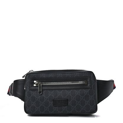 Gucci Soft GG Supreme Monogram Web Belt Bag Black Grey 1 of 8