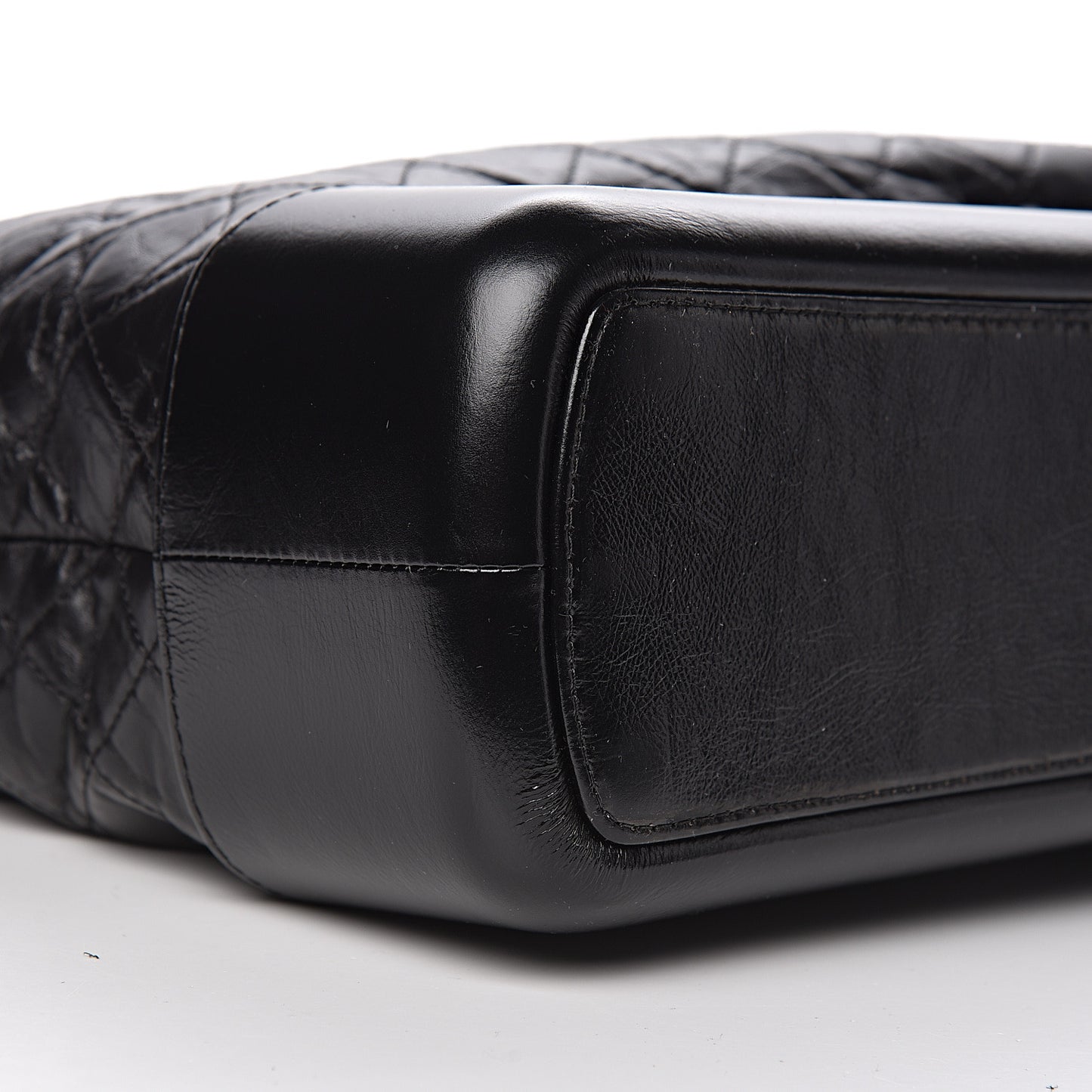 Calfskin Quilted Large Gabrielle Shopping Tote Black