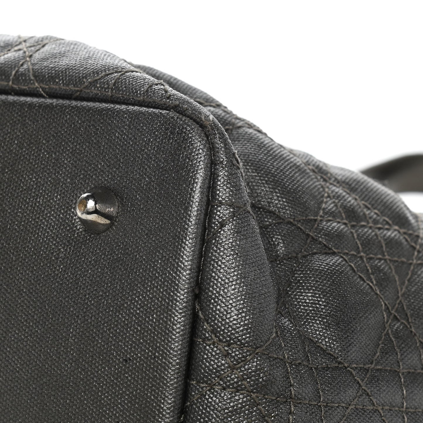 Coated Canvas Cannage Medium Panarea Tote Grey
