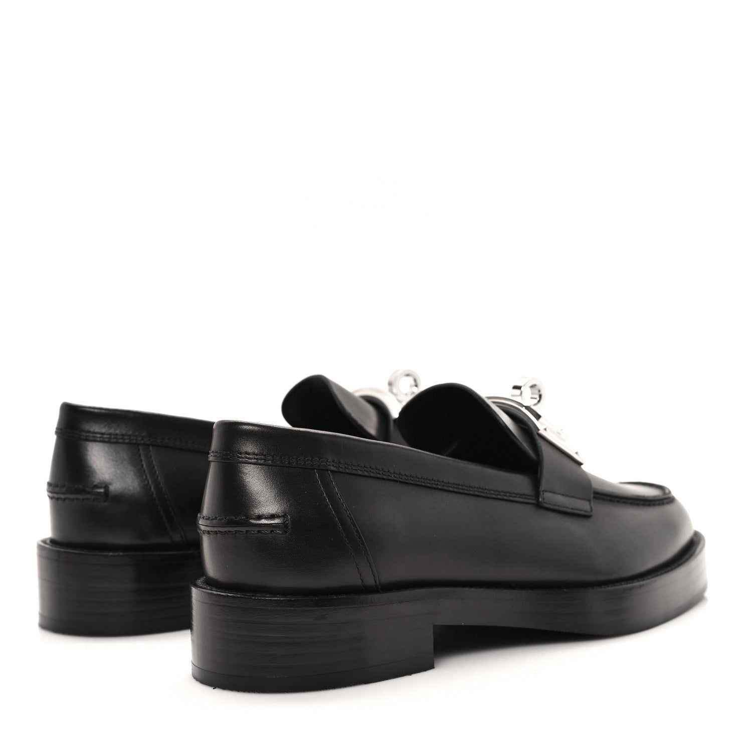Hermes Calfskin Womens Hot Loafer 37 Black 5 of 9