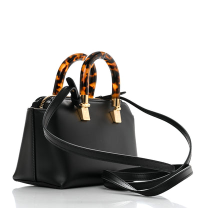 Fendi Vitello King Plexiglass Logo Embossed Mini By The Way Top Handle Boston Bag Black 3 of 10