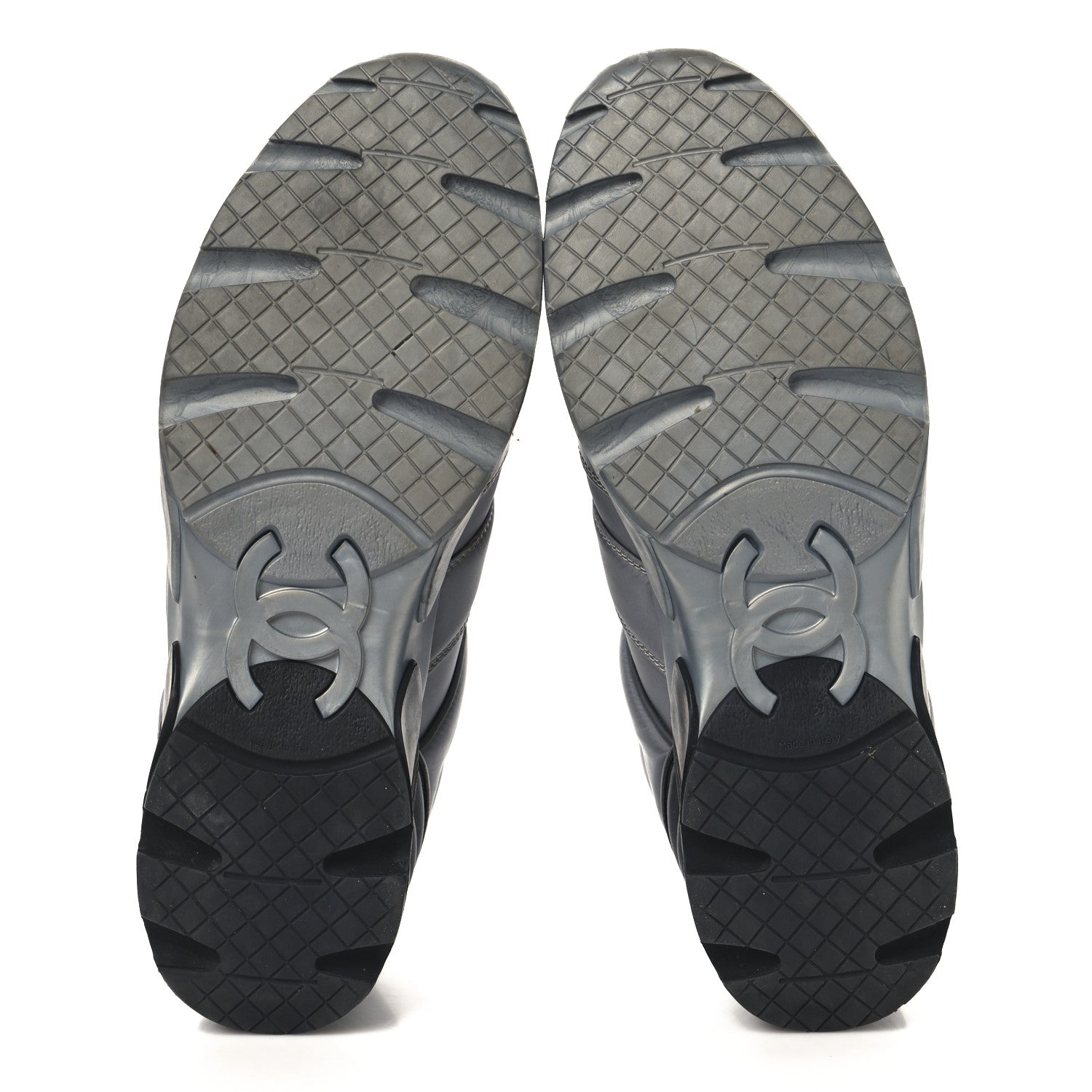 Chanel Calfskin Nylon Womens CC Sneakers 41.5 Grey 6 of 8