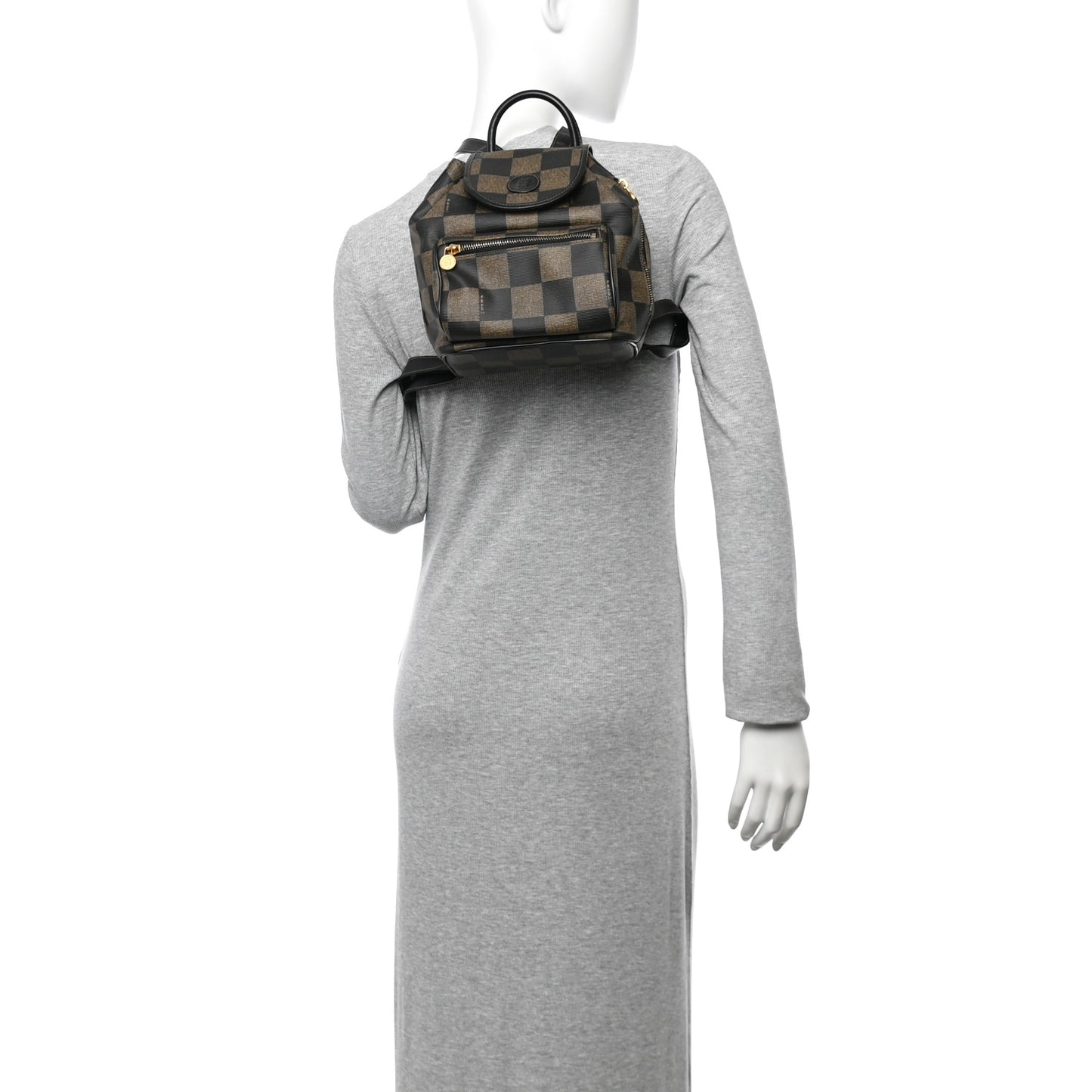 Coated Canvas Pequin Drawstring Backpack Tobacco