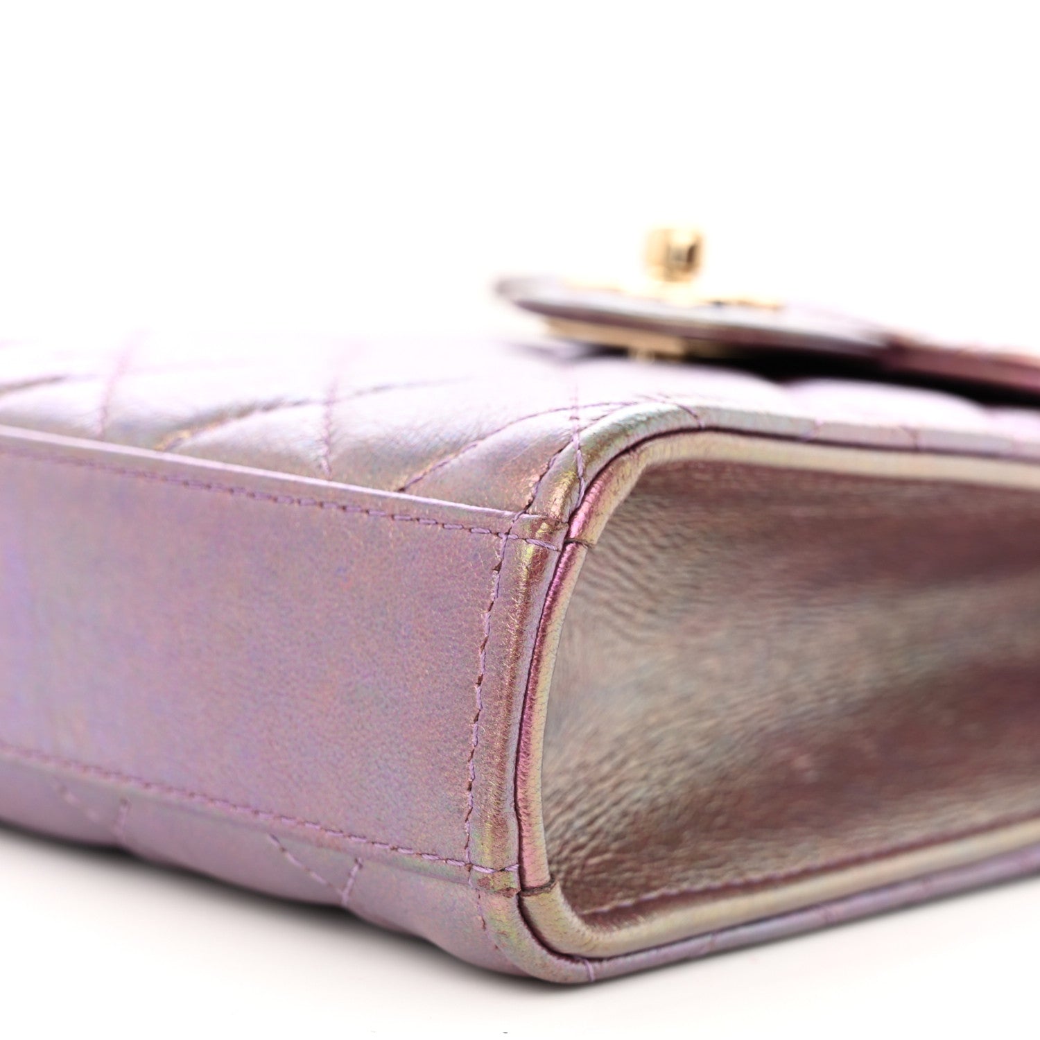 Chanel Iridescent Lambskin Quilted CC Phone Holder Purple 11 of 13