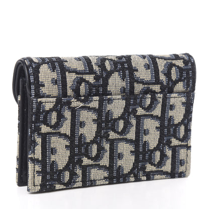 Christian Dior Oblique Saddle Card Holder Blue 3 of 7