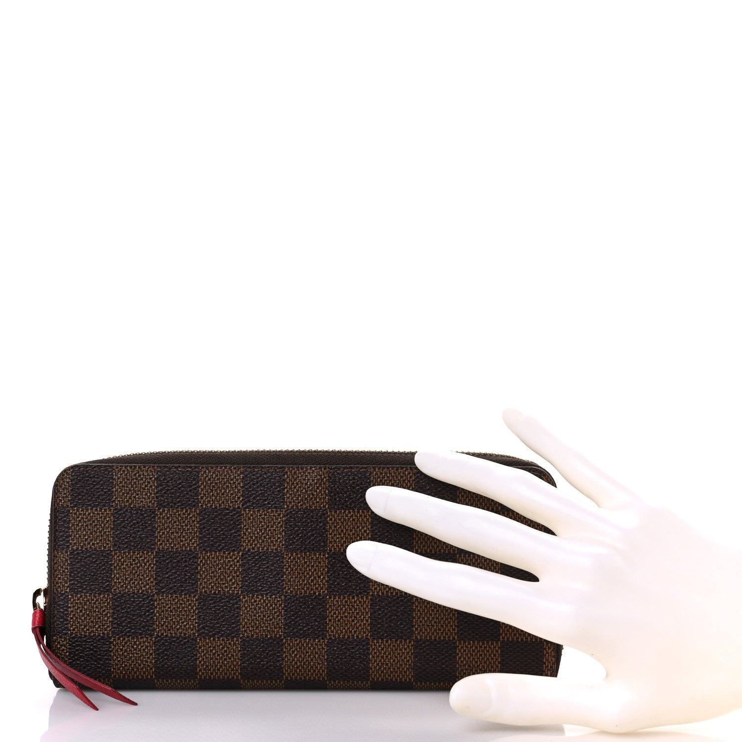 Louis Vuitton Damier Ebene Clemence Wallet Cherry 2 of 19