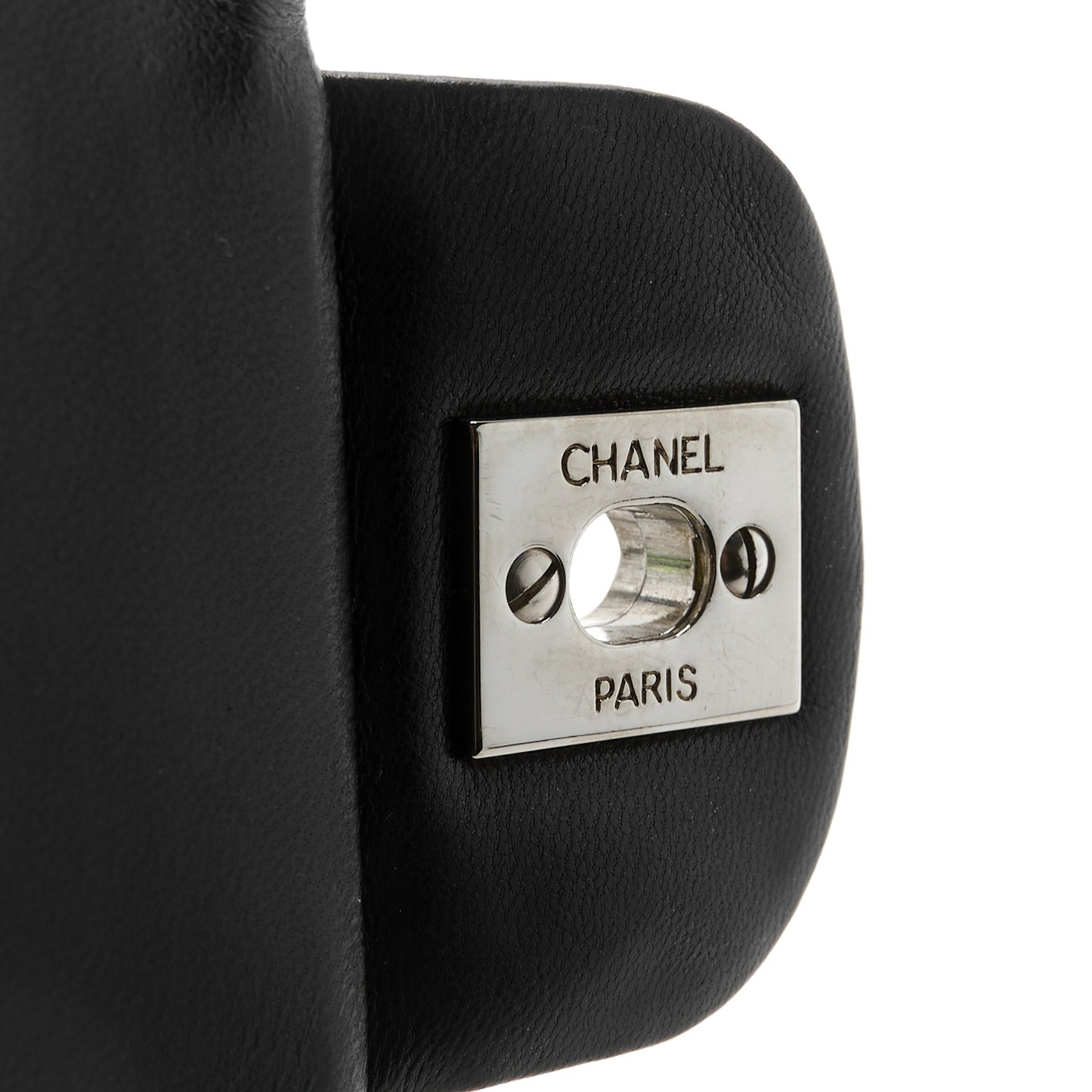 Patent Calfskin Quilted Mini Square Flap Black
