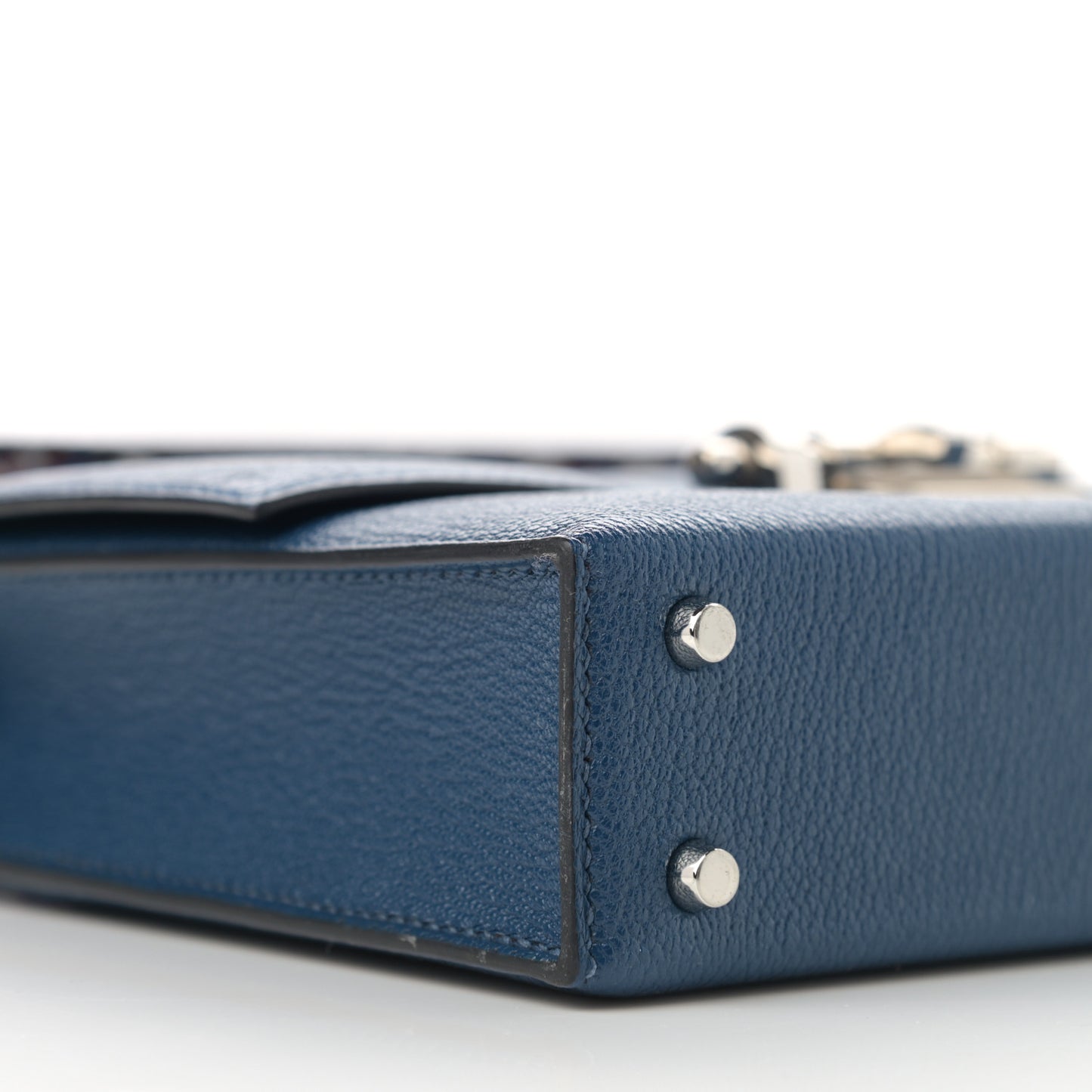 Chevre Mysore Mini Verrou Large Strap Bag Deep Blue
