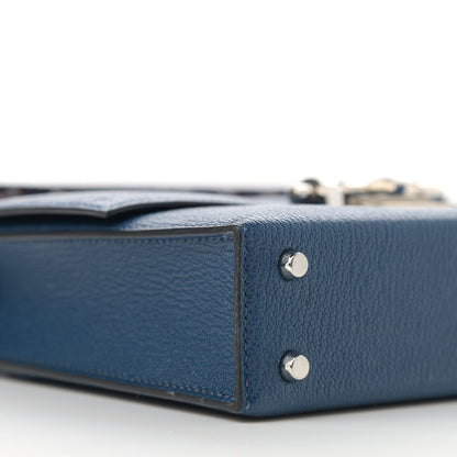 Hermes Chevre Mysore Mini Verrou Large Strap Bag Deep Blue 9 of 12