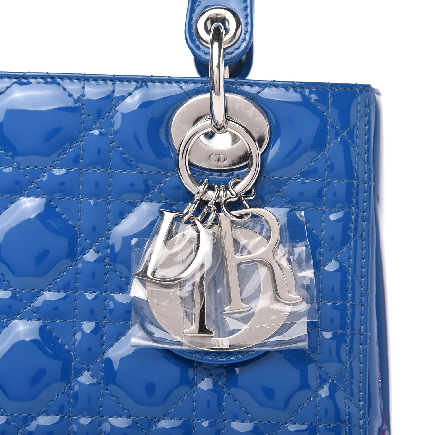 Christian Dior Patent Cannage Medium Lady Dior Blue 10 of 10