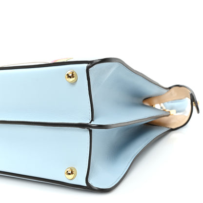 Fendi Vitello Seta Nappa Bi-Color Rainbow Girl Inlay Medium Peekaboo I SEE U Satchel Azzurro Baby Multicolor 11 of 11