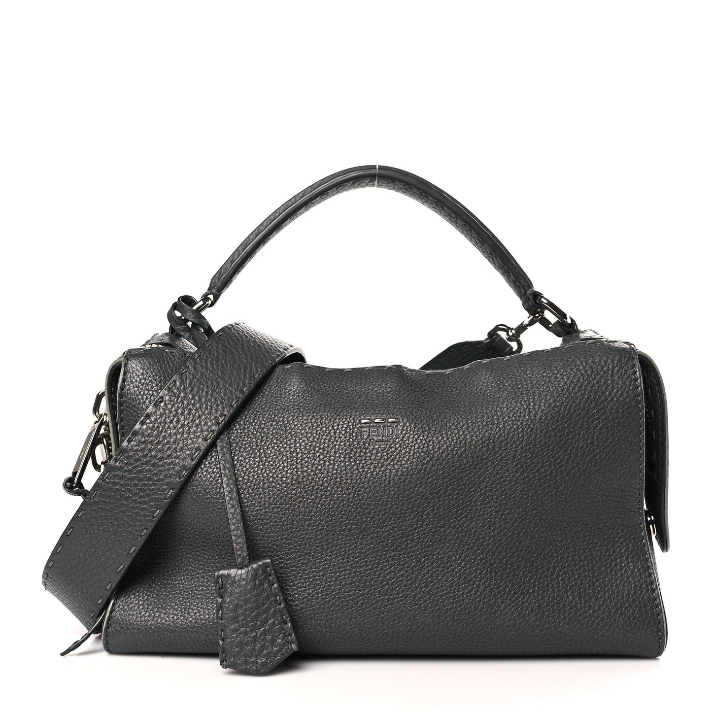 Cuoio Romano Selleria Lei Boston Tote Asfalto