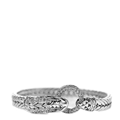 John Hardy Sterling Silver White Sapphire Dragon Head Bracelet 1 of 3