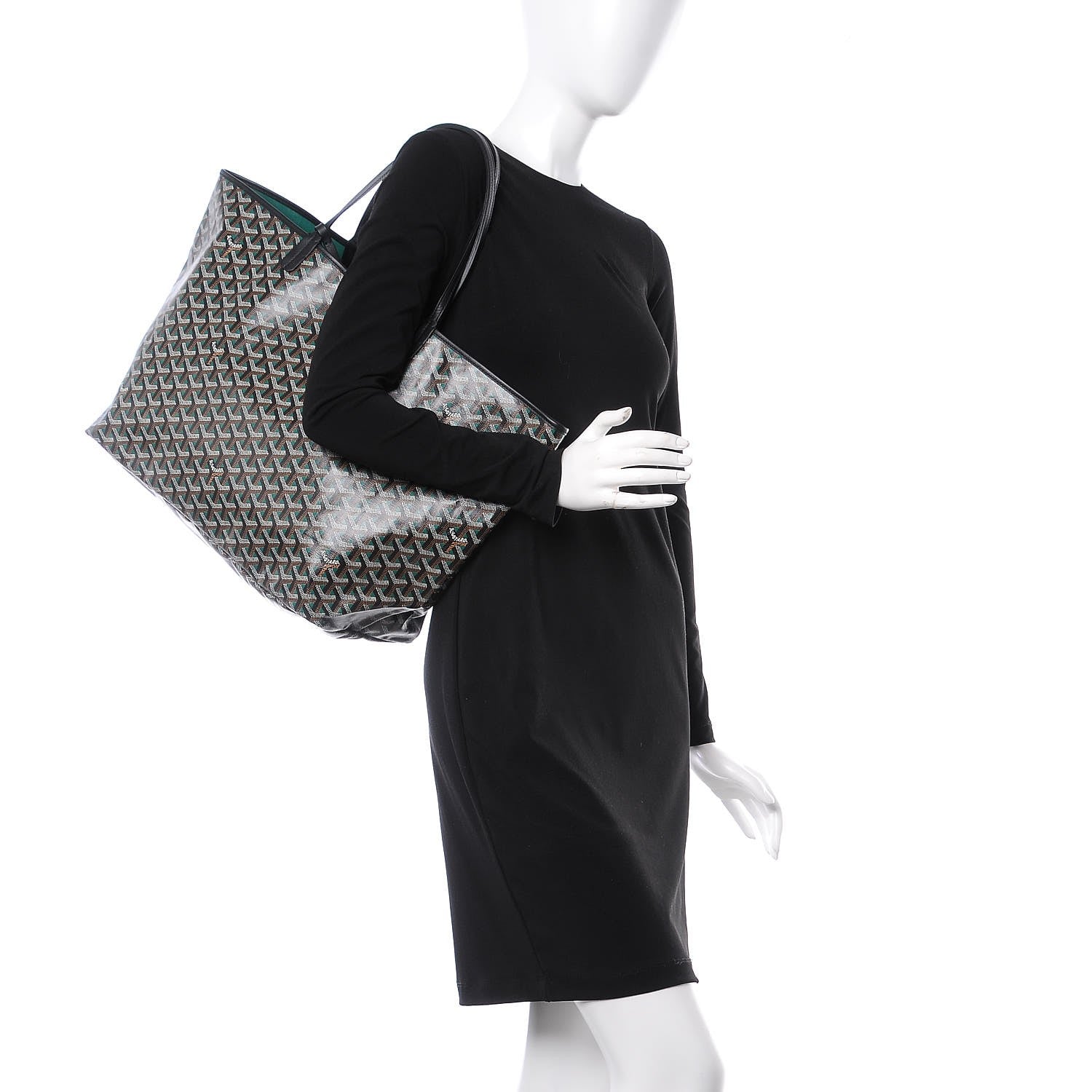 Goyard Goyardine Saint Louis Claire Voie GM Black Green 2 of 9